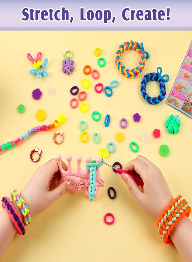 DPAPDI Bracelet Making Kit Toys for Kids, Girls Crafts for Ages 6-12, Mermaid Weaving Loom Bracelets Kits with 1200+ Colorful Fabric Loops, Birthday Gift for DIY Beginners - Image 3